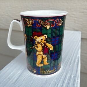 Harrods Knights Bridge Tartan Teddy Bear Flute Trombone Violin Mug